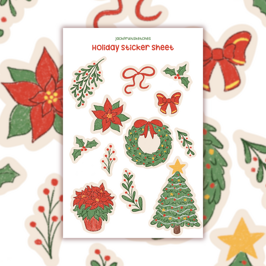 Winter Greenery Holiday Sticker Sheet