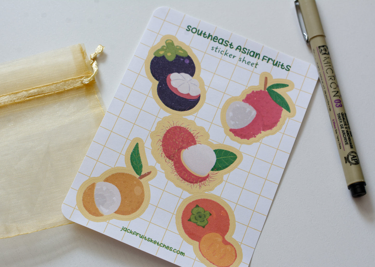 Southeast Asian Fruits Matte Sticker Sheet