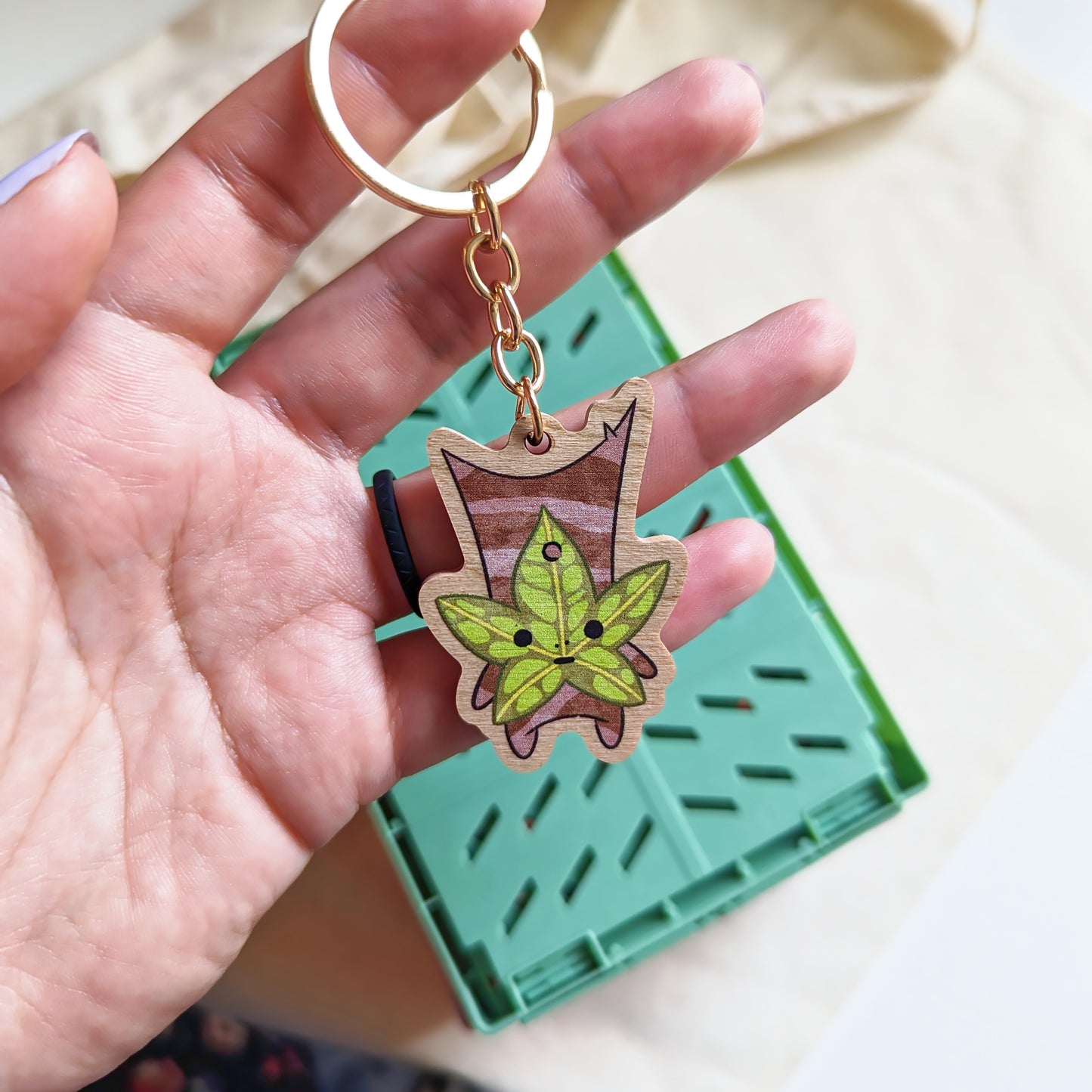 Seed Fairy Wooden Keychain