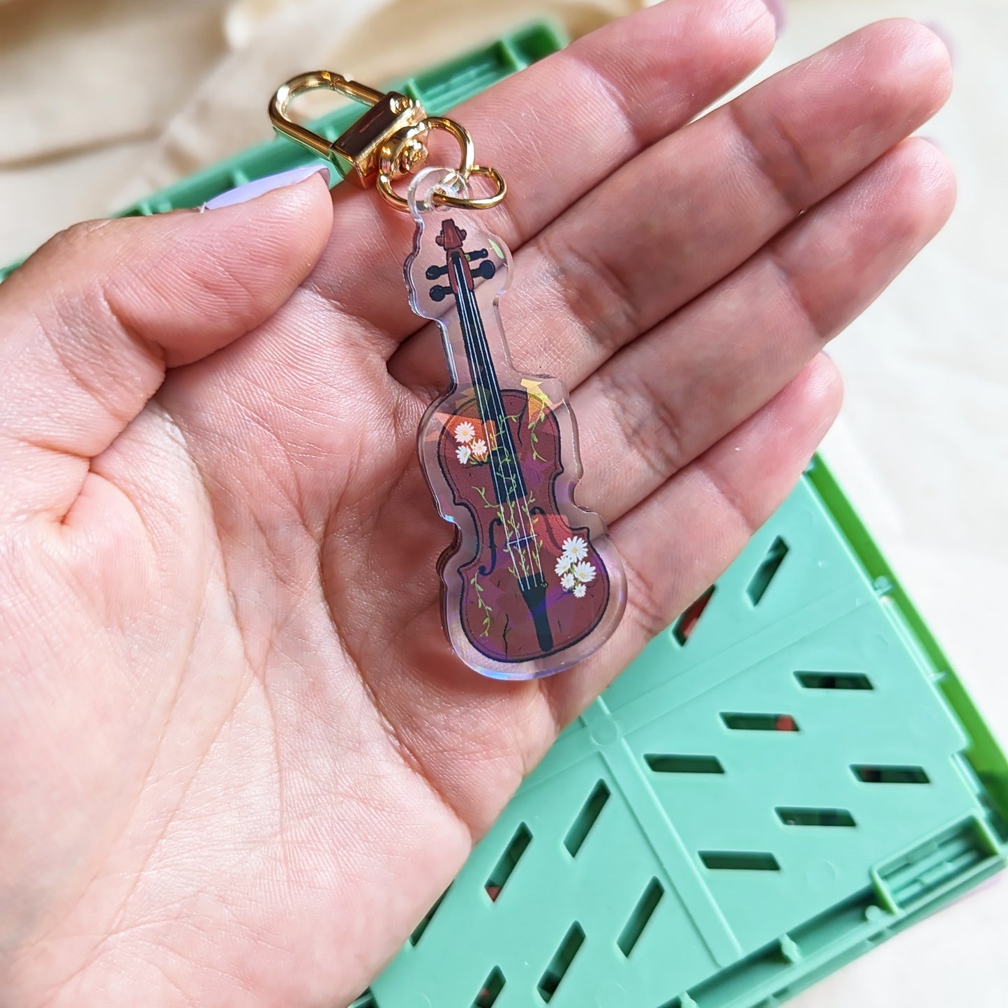 Pirate x Plants Acrylic Keychain - Daisy Violin