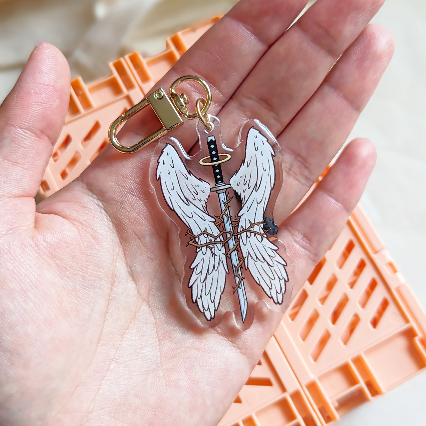 Angel x Sword Acrylic Keychain