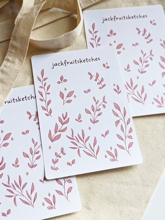 Leafy Plants Matte Sticker Sheet