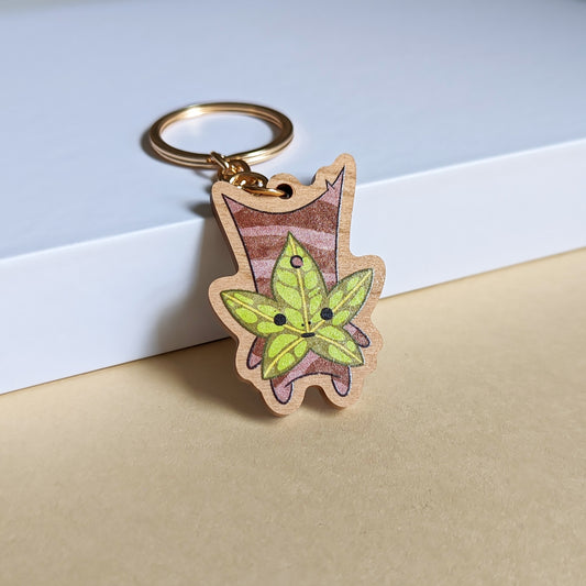 Seed Fairy Wooden Keychain