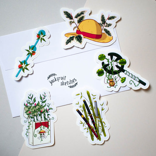 Pirate x Plants Handmade Stickers